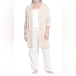 Barefoot Dreams Cream Lounge Open Front Cardiganv w/ Belt Size 1xl